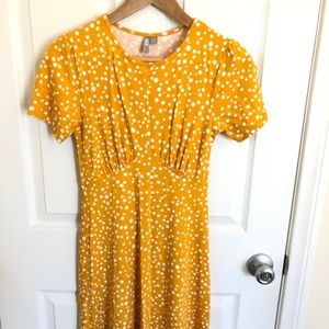 Asos Yellow Polka Dot Dress, Size US4